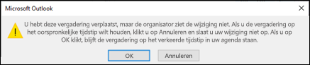 U kunt een vergadering waarvoor u bent uitgenodigd niet wijzigen.