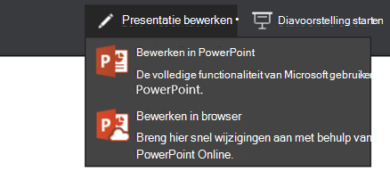Presentatie bewerken als u de presentatie wilt bewerken in de browser