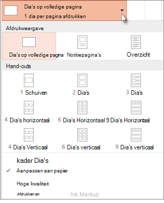 Een afdrukindeling kiezen