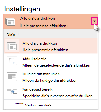 Afdrukinstellingen