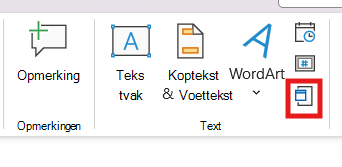Schermopname van Object in PowerPoint.