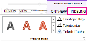 Tabblad Opmaak