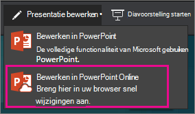 Bewerken in PowerPoint Online