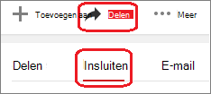 Klik op Delen en vervolgens op Insluiten