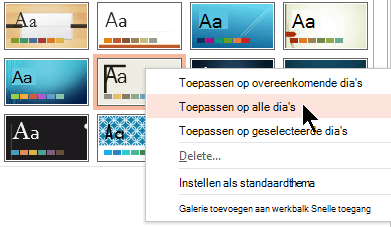 Toepassen op alle dia's