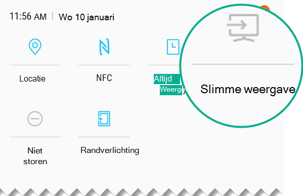 Zoek Slimme weergave in Snelle instellingen en tik erop om het te openen