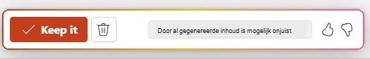 Sprekersnotities behouden de balk waarmee gegenereerde notities kunnen worden geaccepteerd of de wijzigingen kunnen worden genegeerd