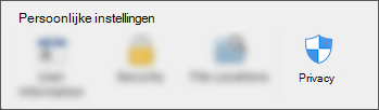 Het pictogram Privacy onder toepassingsvoorkeuren.