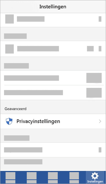 Schermopname van de optie Privacyinstellingen in iOS