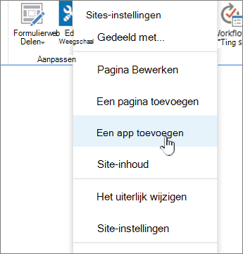 Een app toevoegen (lijst, bibliotheek)