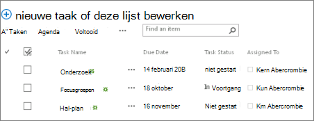 Lijst op een pagina