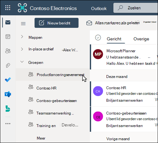 Microsoft 365-groepen in Outlook