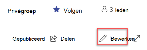 Voorbeeld van de knop SharePoint-pagina bewerken