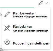 het penpictogram geeft aan dat de geadresseerden het bestand kunnen bewerken