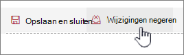 klik op Wijzigingen negeren om eventuele wijzigingen te negeren die u hebt aangebracht met het webonderdeel