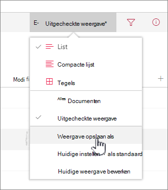 Klik op Opslaan als om de bijgewerkte of nieuwe weergave op te slaan