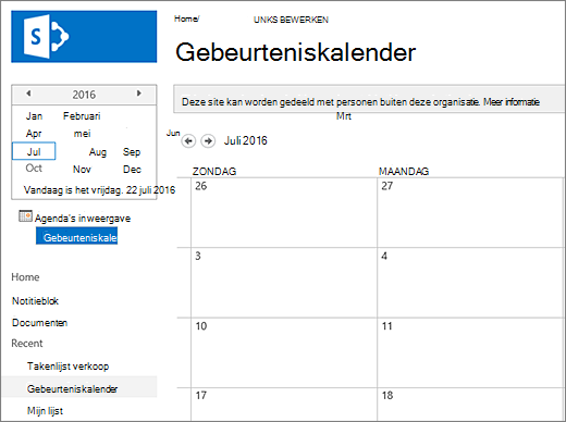 Voorbeeld van een agendalijst-app.