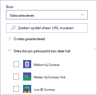 Sites selecteren