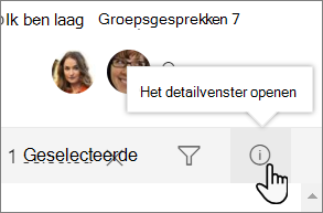 Schermopname van het detailvenster van de lijst