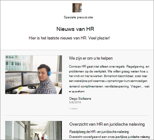 E-mail met nieuwssamenvatting