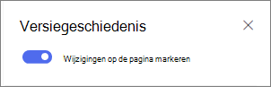 Wisselknop om versieverschillen op de pagina weer te geven