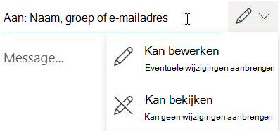 Selecteer het potloodpictogram om de geadresseerden de machtiging bewerken of alleen-lezen te geven.