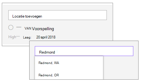Een locatie toevoegen in het webonderdeel Weer