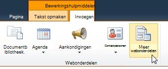 Klik op Meer webonderdelen
