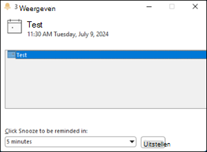 Probleem met het dialoogvenster Klassieke Outlook-herinnering