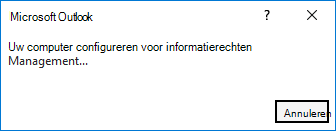 Fout over het configureren van uw computer voor Information Rights Management