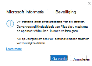 Microsoft Info Protection PDF-venster maken