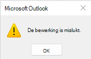 Fout mislukte Outlook-bewerking