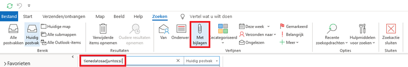 Zoekcriteria op basis van onderwerp, met bijlagen