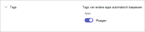 De wisselknop Shifts in Teams-instellingen voor shift-gebaseerde tags in Teams.