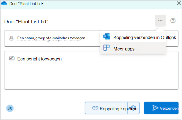 Schermopname van het delen van Files met een app