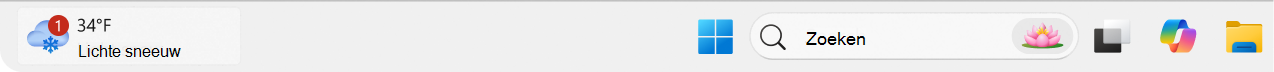 Screenshot of the taskbar showing the badge on a widget.