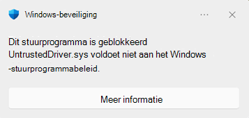 Windows-beveiliging dialoogvenster blokkeren dat wordt weergegeven wanneer een stuurprogramma wordt geblokkeerd