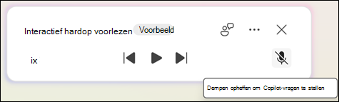 Als je vragen over Copilot-documenten wilt stellen, klik je op de knop Dempen opheffen.