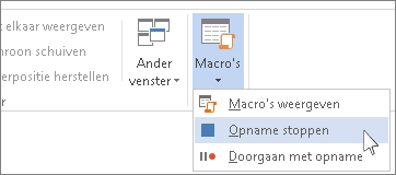De opdracht Opname stoppen
