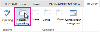 Een nieuwe opmerking toevoegen in de bewerkingsweergave
