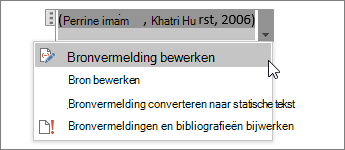 Selecteer Bronvermeldingsopties en vervolgens Bronvermelding bewerken