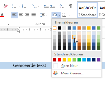 Arceringskleur op tekst toepassen