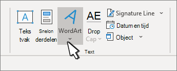 WordArt invoegen met de knop WordArt