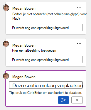 Er wordt nog een opmerking uitgevoerd