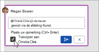 Selectievakje Een taak toewijzen