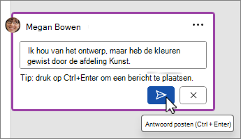 Knop Posten bij opmerking