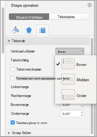 Schermopname van Uitlijning kiezen
