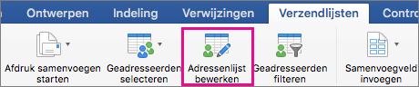 Klik om de lijst met geadresseerden te bewerken