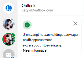 Schermopname van aanmeldingsbevestiging