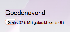 Gratis badge op de startpagina van Microsoft 365.com